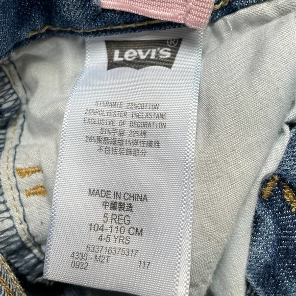 Levi Girls Embroidered Heart Shorty Short Size 5 - Picture 3 of 6